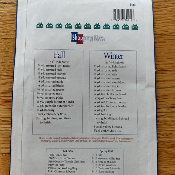 Vintage Wall Quilts Sewing Pattern Quilted Winter and Fall Decorations - Picture 5 of 7